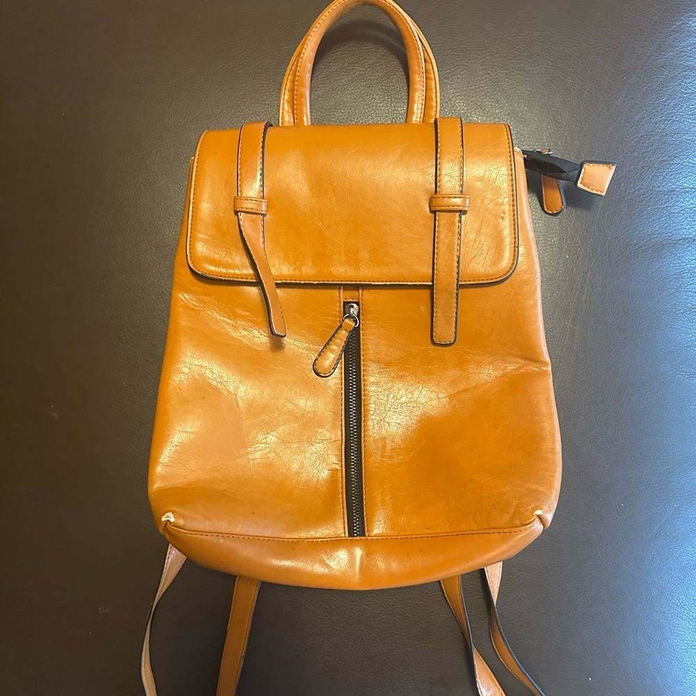 Leather backpack
